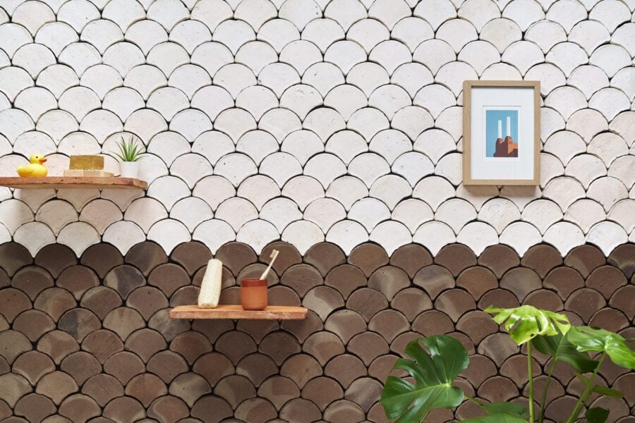baldosas en forma de escama para suelos de barro cocido y paredes de barro