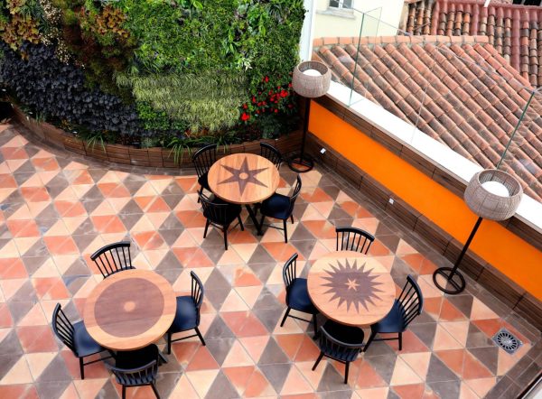 Picture of the terracotta rooftop we made for a restaurant in Madrid