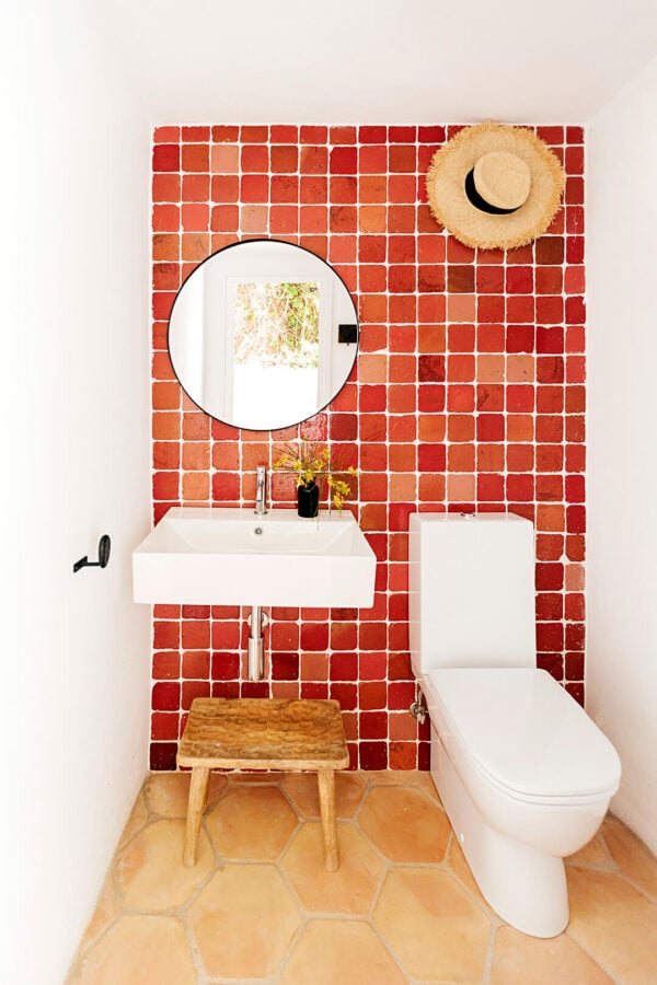 Combinación de Cuadrado 10 y Hexágono 30 en el baño