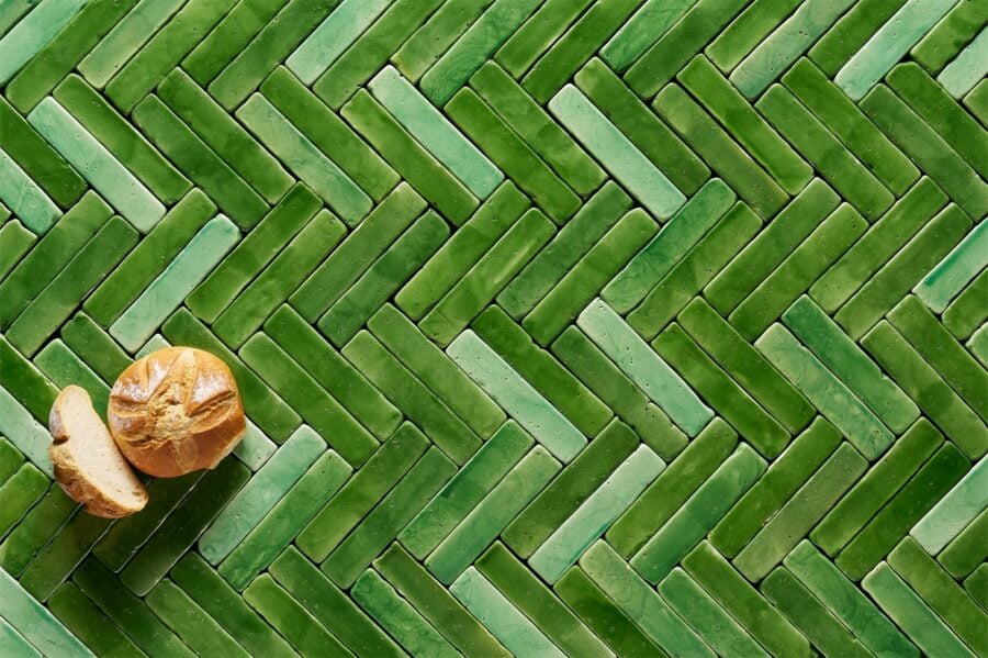 azulejos rectangulares verdes